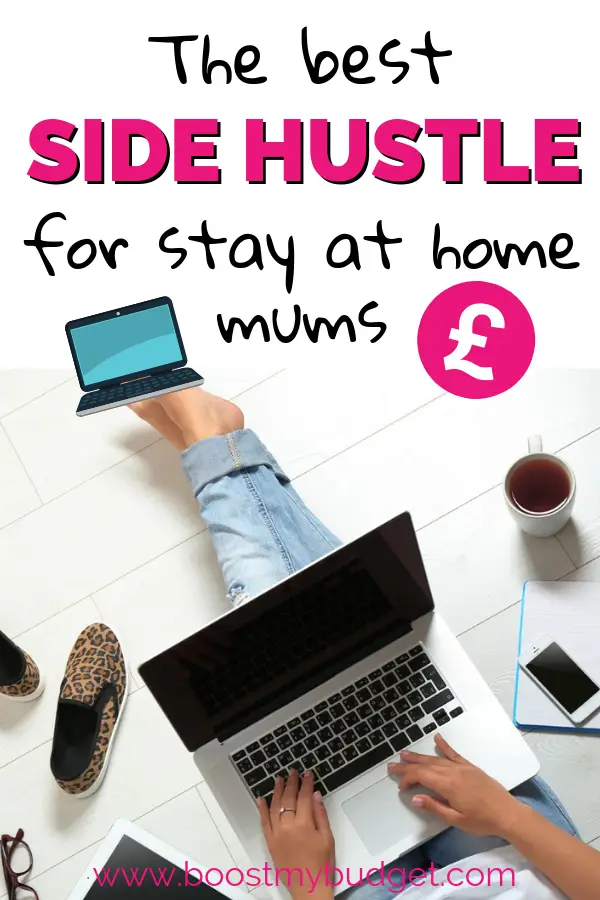 Perfect side hustle idea for stay at home mums in the UK! Earn money from home while you stay home with your baby!