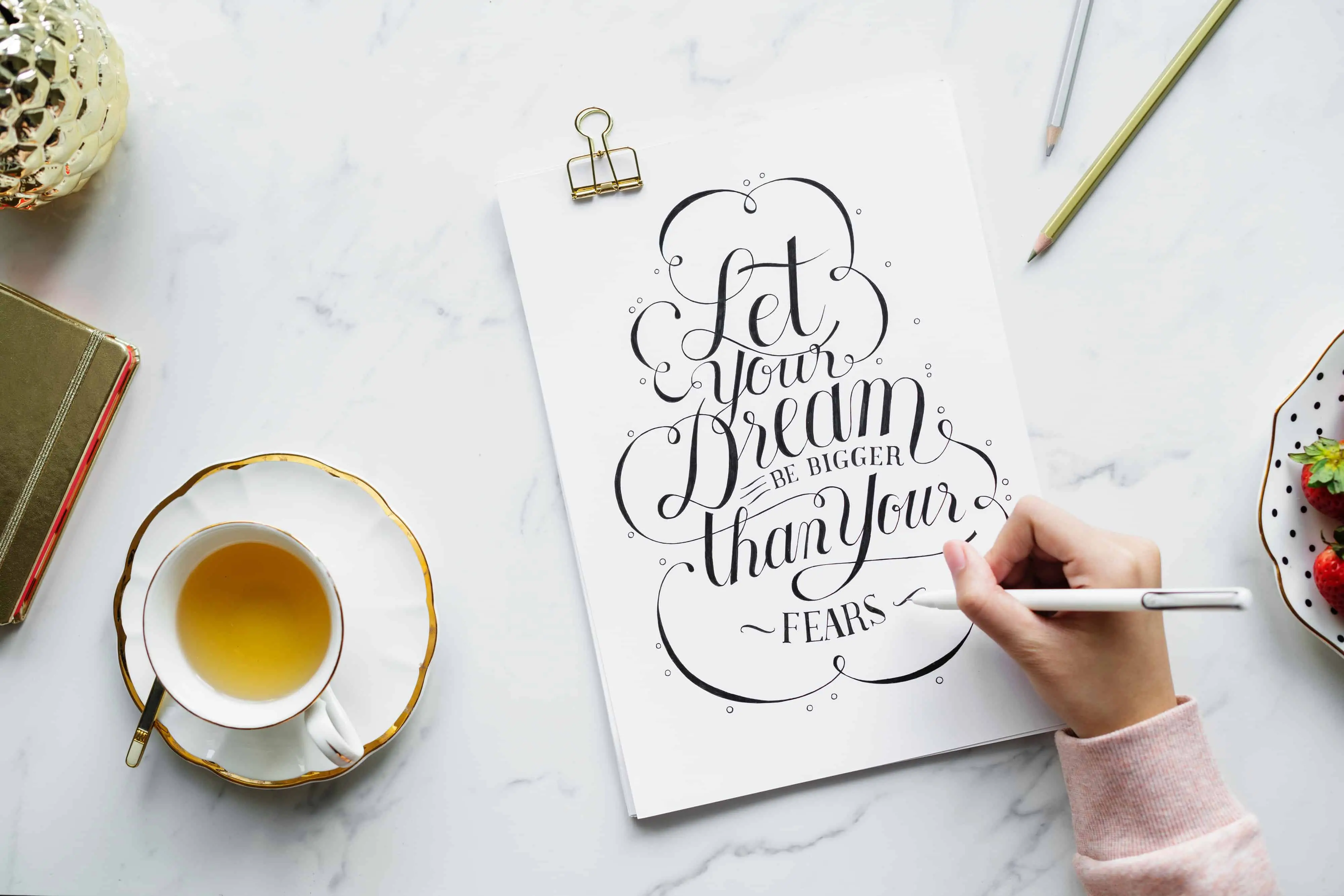 A calligraphy quote art print. You could sell these on Etsy.