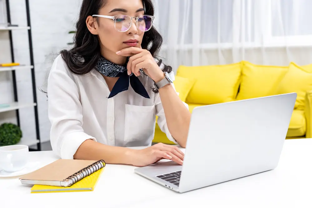 freelancer working at her laptop