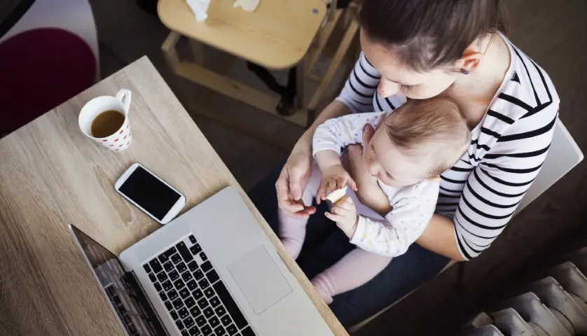 working from home with a baby