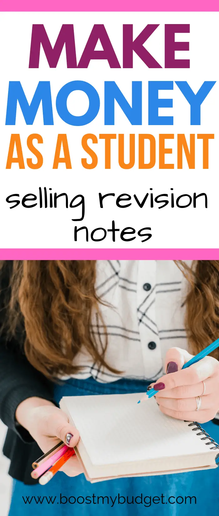 Awesome side hustle idea for students! This student sells revision notes and guides to other students for extra cash. She makes good money, and it helps with her own studies too! This is definitely worth a try!